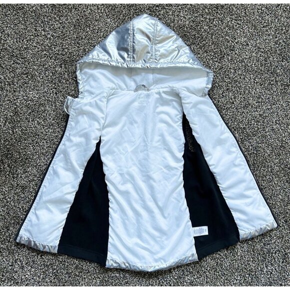 Zella Silver Metallic Puffer Vest With Hood Girl Size L 10/12 - Picture 4 of 6